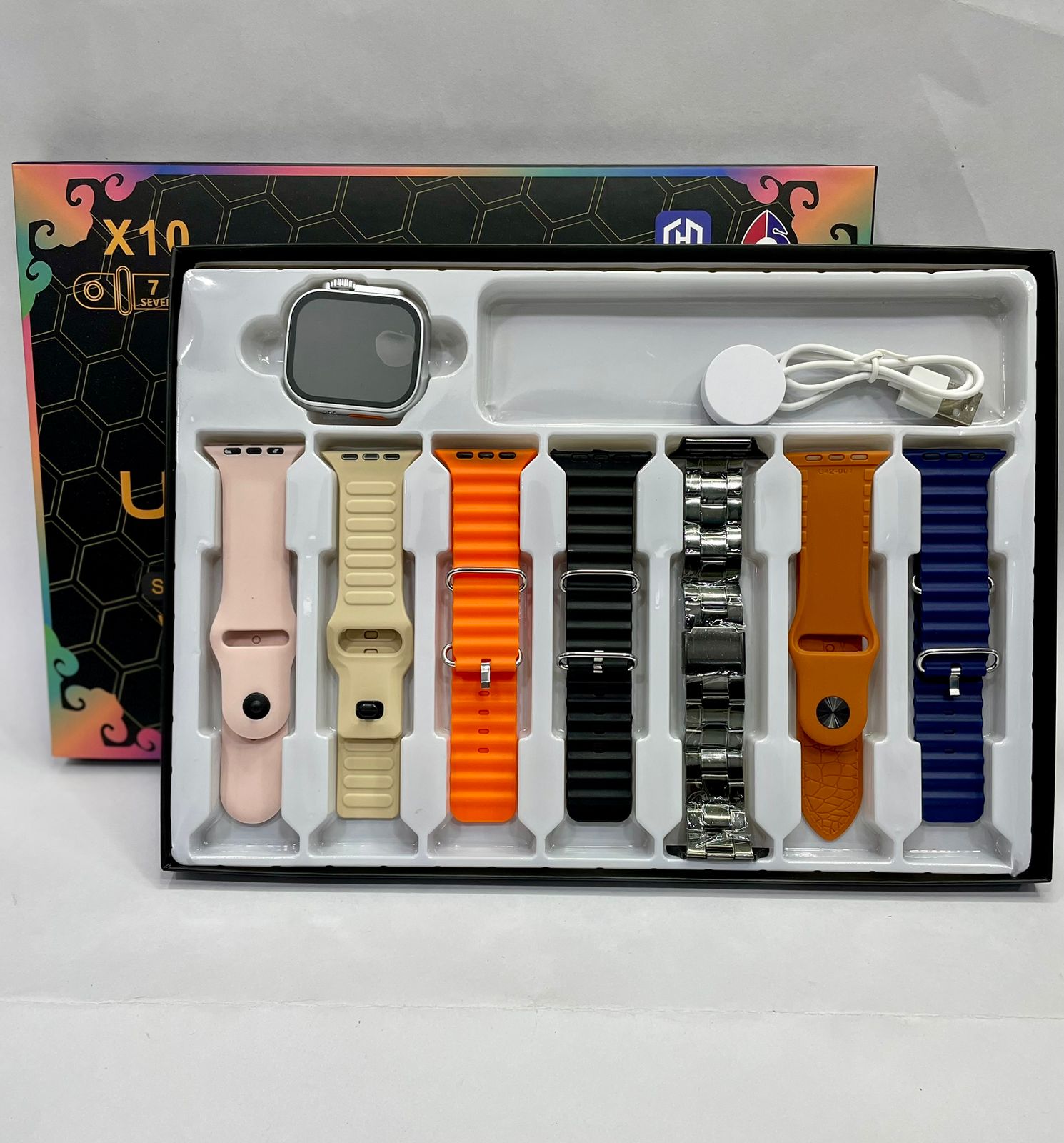 RELOJ X10 7 MANILLAS+AIRPODS PANTALLA